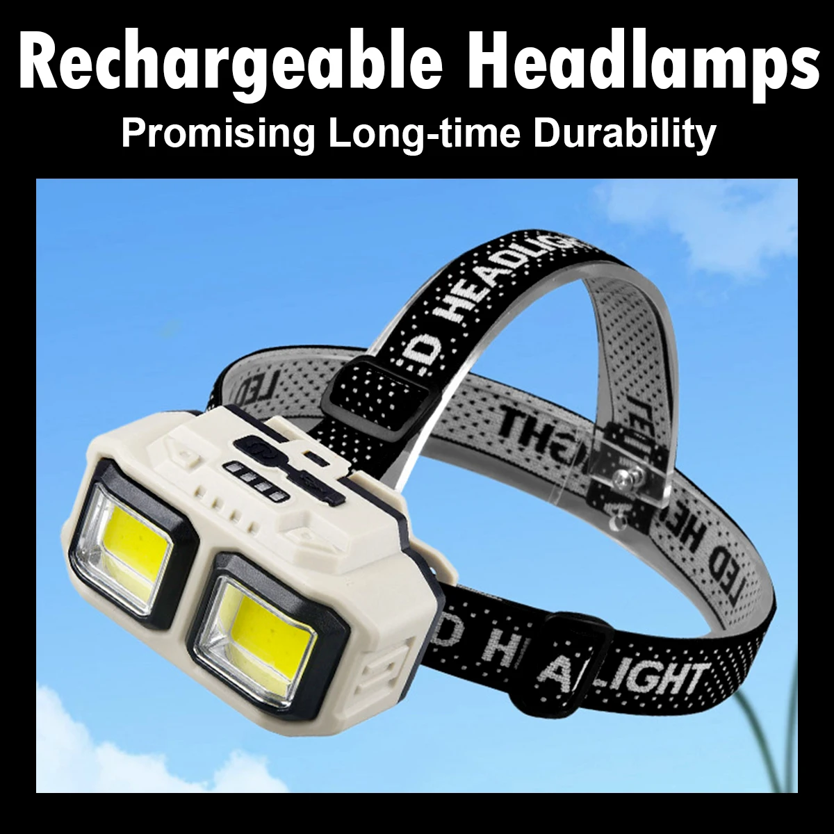 

Waterproof LED Headlamp Rechargeable COB Induction Head Light USB Headlight White Light Lighting Angle Adjustable Lightwieght