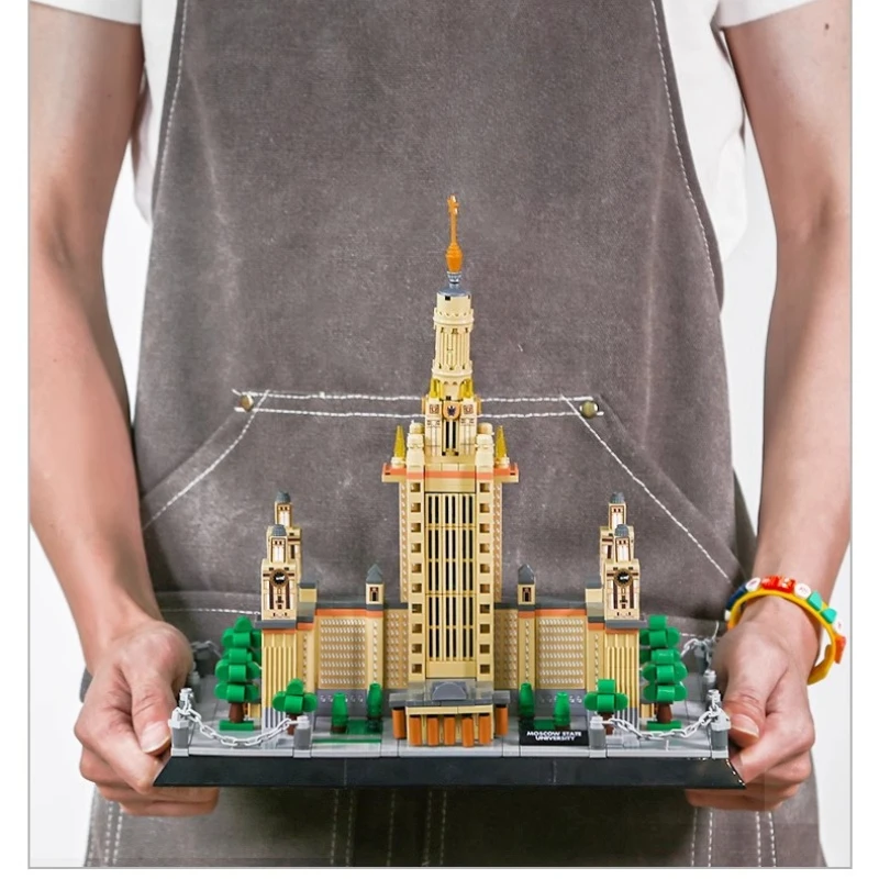 SEMBO モスクワ州立大学ビルディングブロック手組み立て式有名学校建築模型デスクトップ装飾品トレンディなおもちゃ
