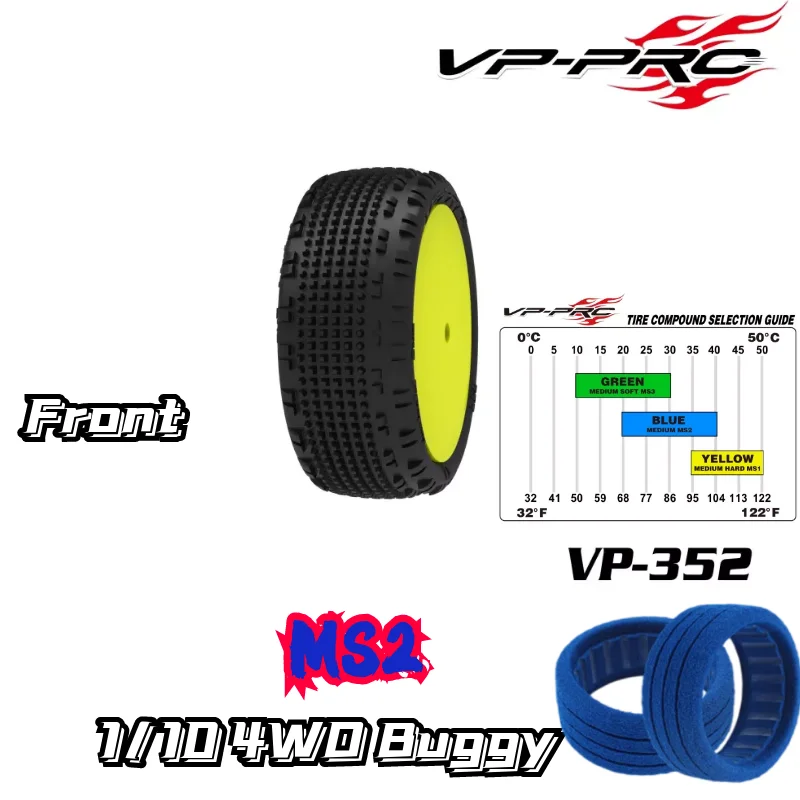 Super cena VP Pro RC 1/10 4WD Buggy Opona Przednia tylna miękka evo 12 mm Nut RC Racing Tire High Grip Tlr Xray Ae Sworz