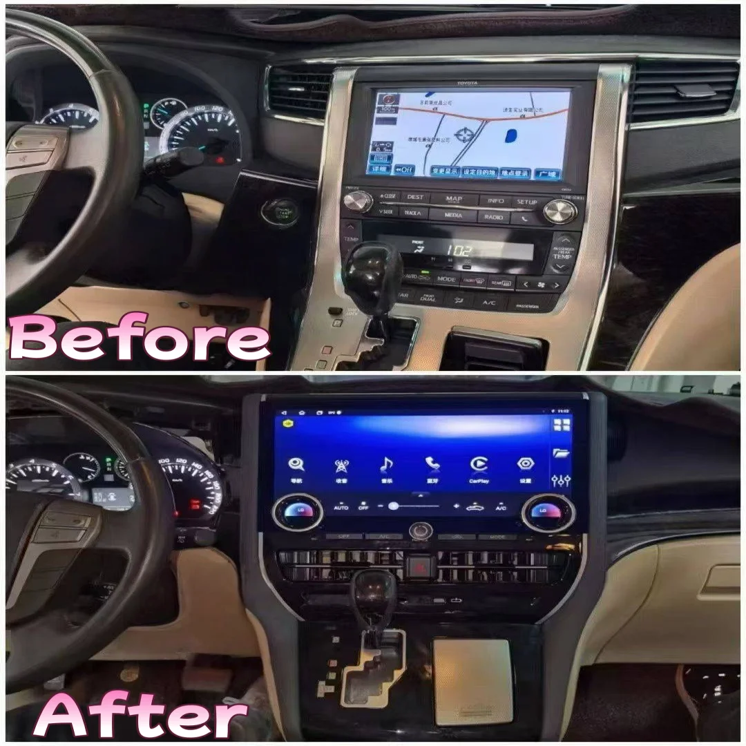 For Toyota Alphard 20 30 Series 2008-2023 Android Multimedia Video Player Head unit Bluetooth Navigation Navi Radio Touch Screen
