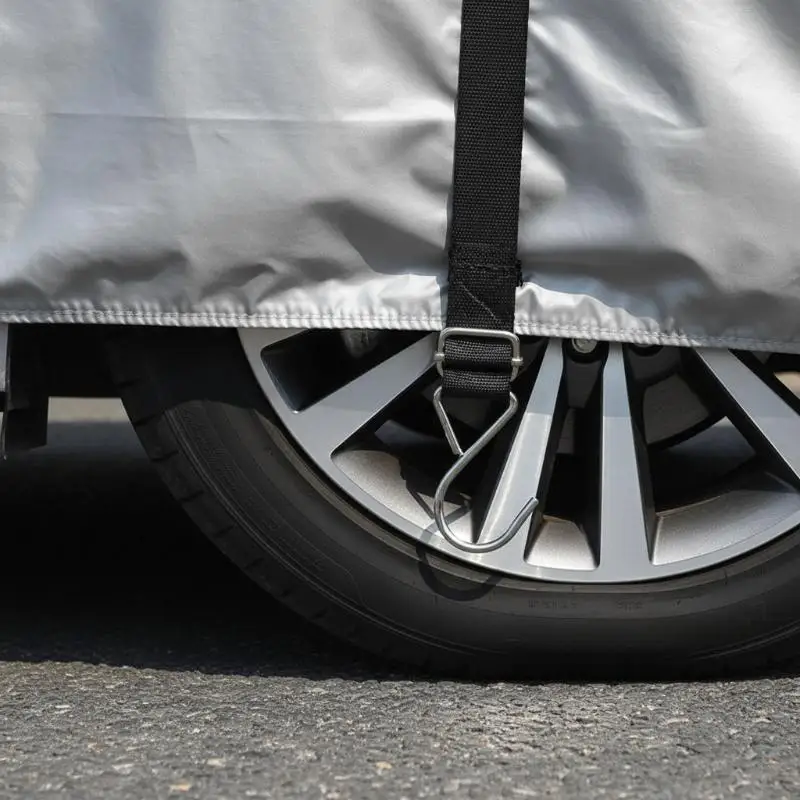 Adjustable Heavy Duty Car Cover Windproof Straps 2 Pcs Sturdy Secure Fixing Ropes for Travel Outdoor Parking Use