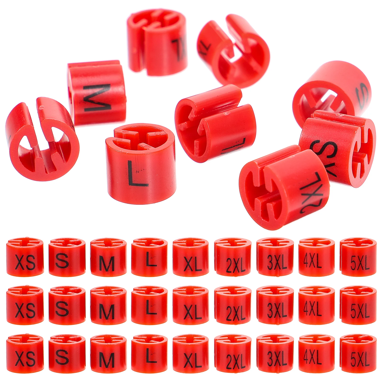 

180 Pcs Size Buckle Coat Hangers Markers Tags Round for Clothing Plastic Clothes