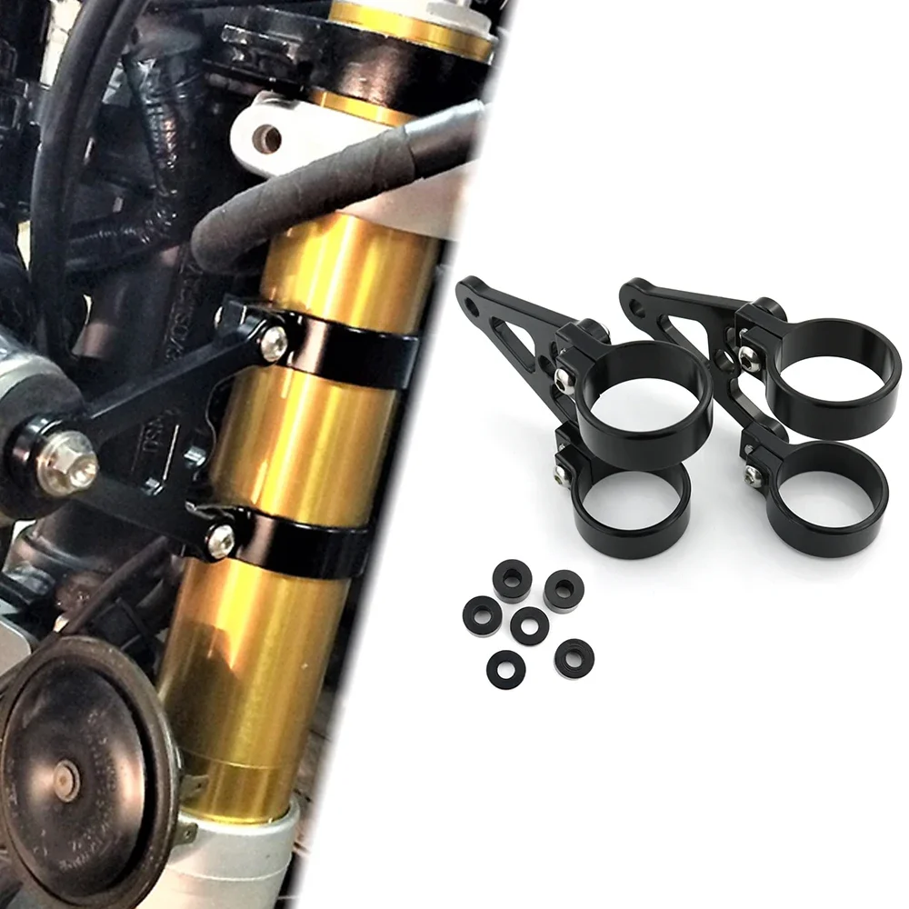 

42mm Fit For BMW K100 K75 Motorcycle Front Fork Tubes CNC Mount Headlight Bracket Aluminum Black