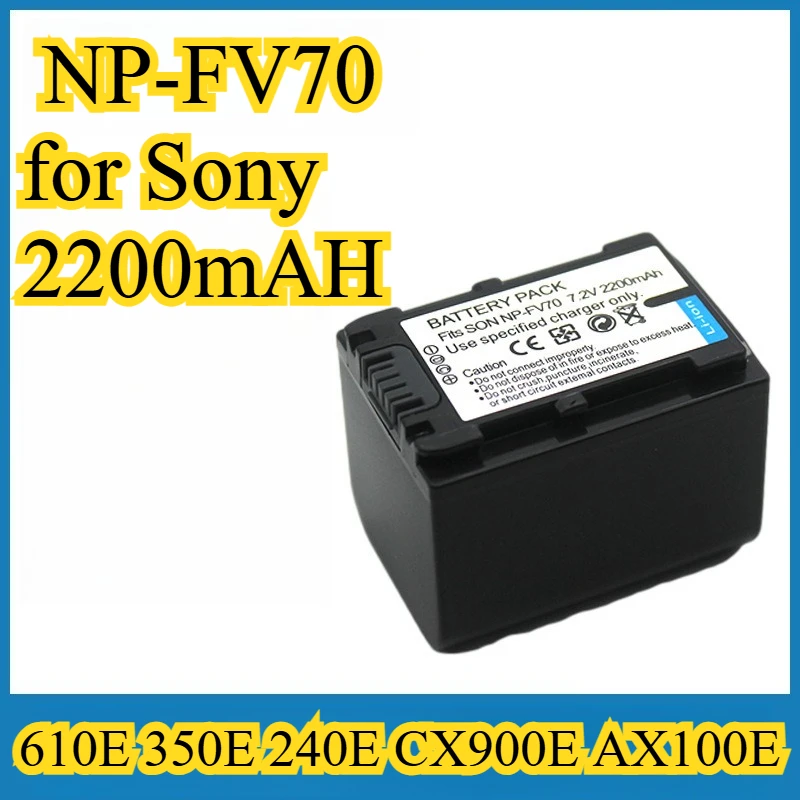

NP-FV70 Battery 2200mAh 2-Pack with Dual USB Charger for Sony A7III A7IV A6400 A6600 FX3 Camera Replacement Power Kit