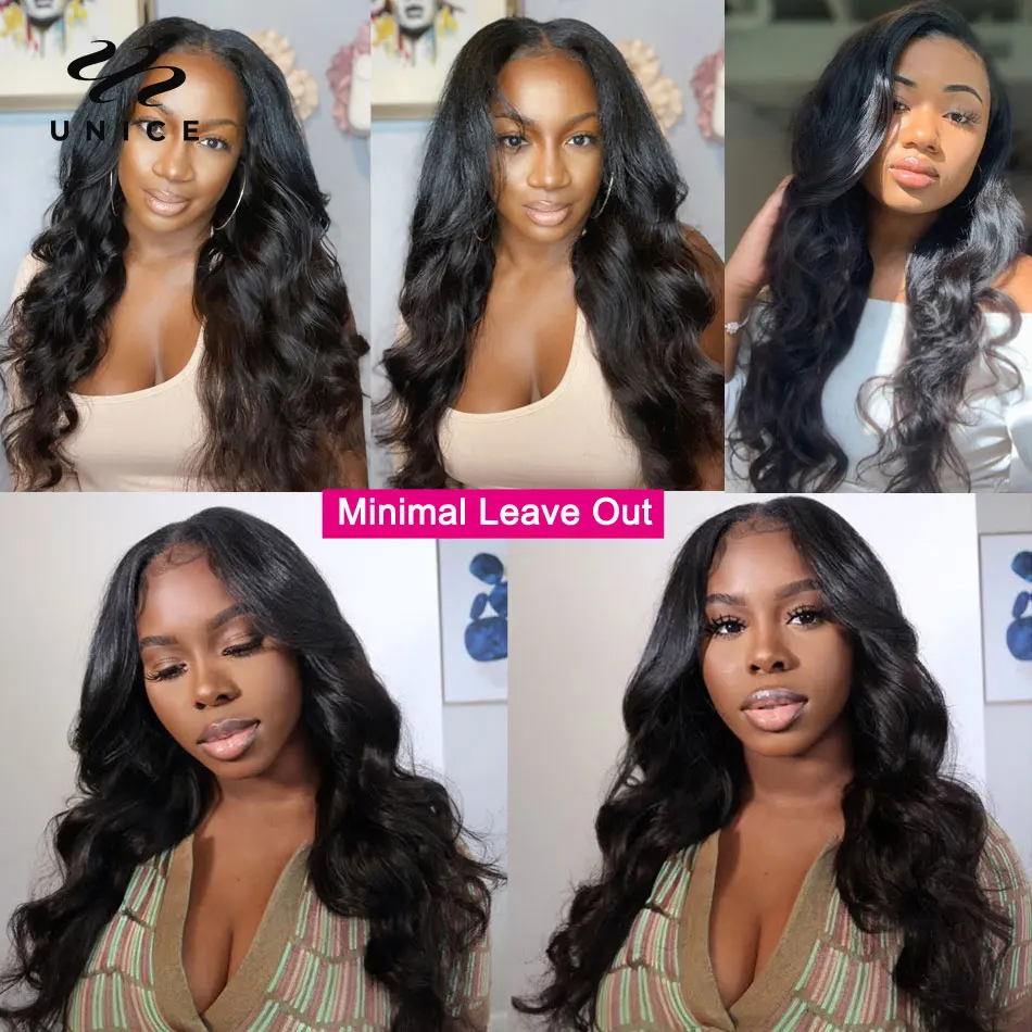 UNice Hair V Part Wig Human Hair Upgrade U Part Wig Natural Body Wave V Part Wig No Sew In V Shape Mininal Leave Out Easy Blend