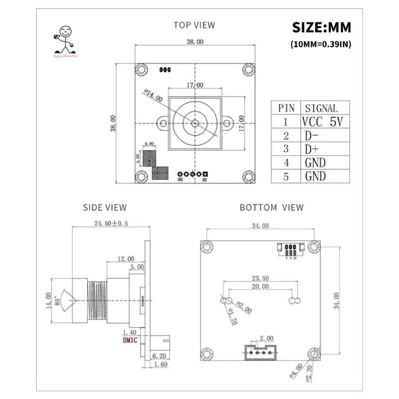 L4MD 12MP USB Webcam met IMX577 Sensoring 3840x3040 voor auto/handmatige focussering