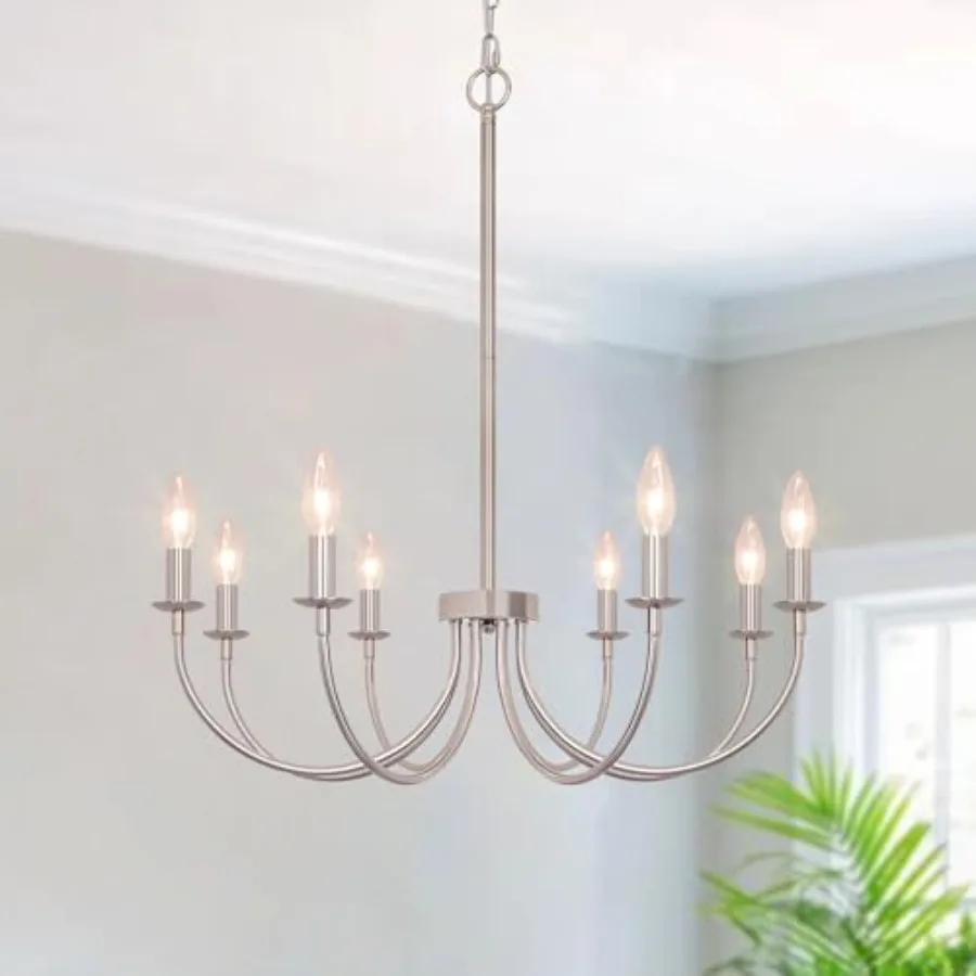 

Farmhouse Chandelier for Dining Room, Chandelier, Industrial Modern Candle Chandeliers for Living Room Foyer Kitchen Entryway B