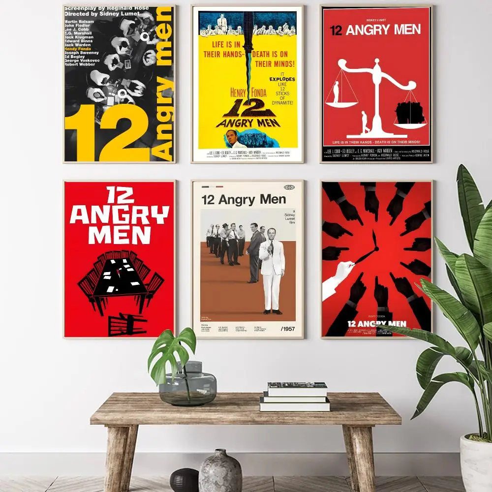 12 Angry Men Movie Classic Vintage Painting Calligraphy HD Canvas Poster living room bedroom bar aesthetic decoration