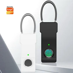 Tuya Fingerprint Padlock Bluetooth Combination Padlock Suitcase Luggage New Metal Code Lock Mini Fingerprint Key Anti-Theft Lock