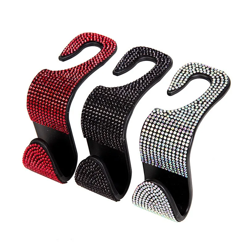 Rhinestone Car Seat Back Hook Invisible Multifunctional Hidden Hook for Vehicle Interior Backseat Bag Hanger