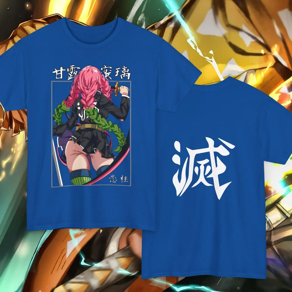 Mitsuri Kanroji T-Shirt Demon Slayer Anime Tee, Kanji Destroy Print  Summer Men's and Women's Loose T-shirt Top