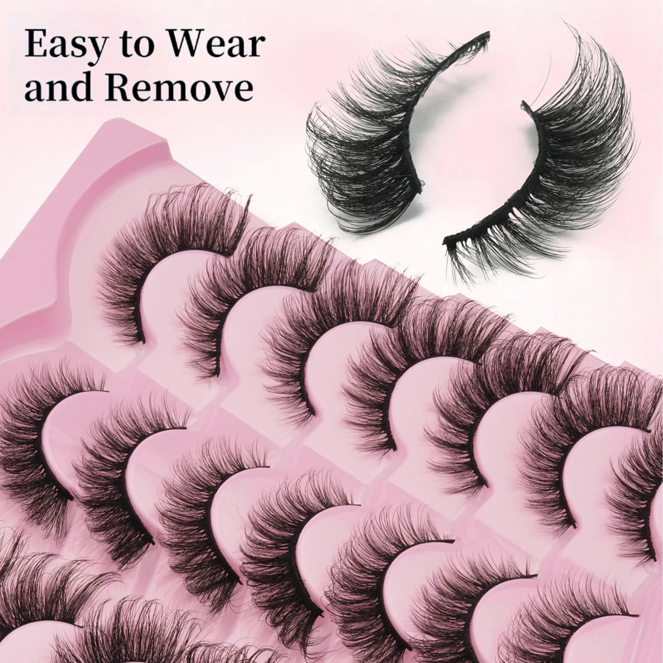 14 Pairs 5D Faux Mink Eyelashes Fluffy Dramatic Wispy Volume Full Strip Reusable False Eyelashes for Party Eye Makeup