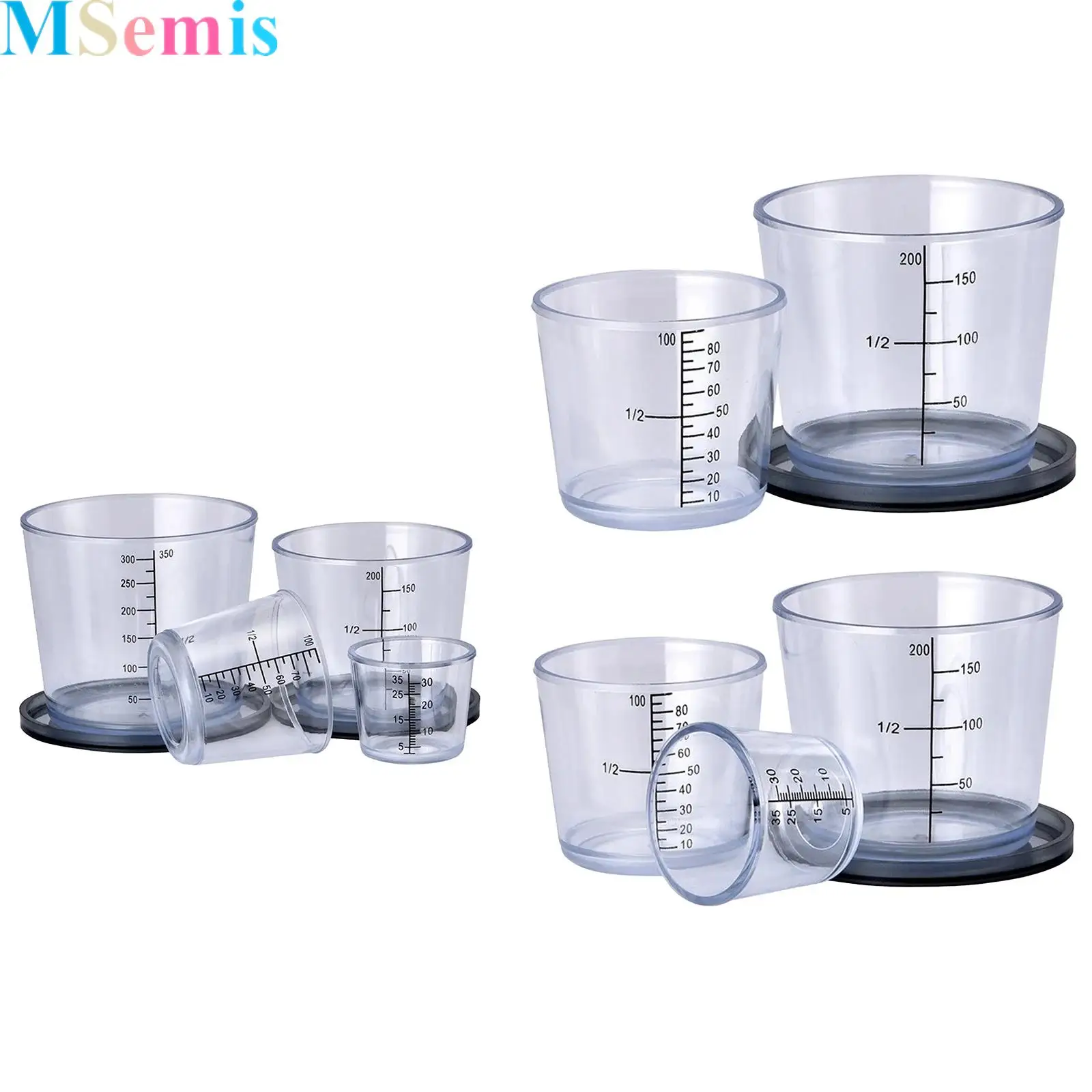 

Transparent Bait-specific Measuring Cups with Scales Set for Fishing Enthusiasts Fishing Supplies