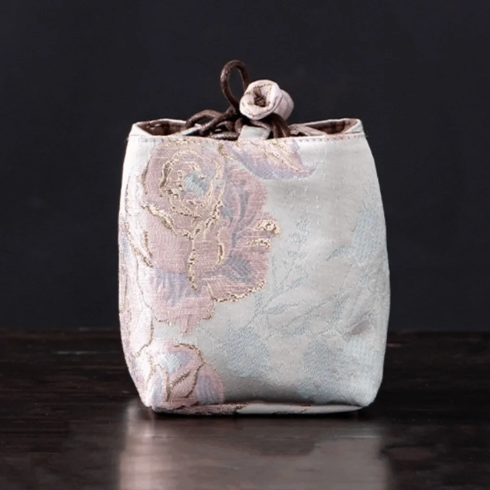 

Creative Brocade Tea Set Storage Bag Thickened Embroidered Chinese Style Bag Tea Accessories Bag Outdoor Tea Set