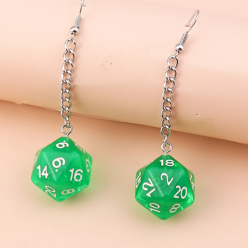 Lustige Acryl-Zahlenwürfel-Tropfenohrringe für Frauen, lange baumelnde Ohrringe, Ohrbügel, Mädchen, Party, Urlaub, Schmuck, Geschenke – Detail 10