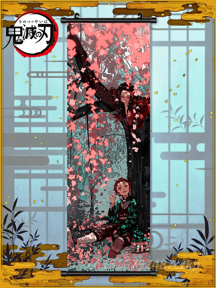 Demon Slayer Canvas Wall Art Tomioka Giyuu Print Painting Hanging Kochou Shinobu Scrolls Poster Home Decor Anime Modular Picture