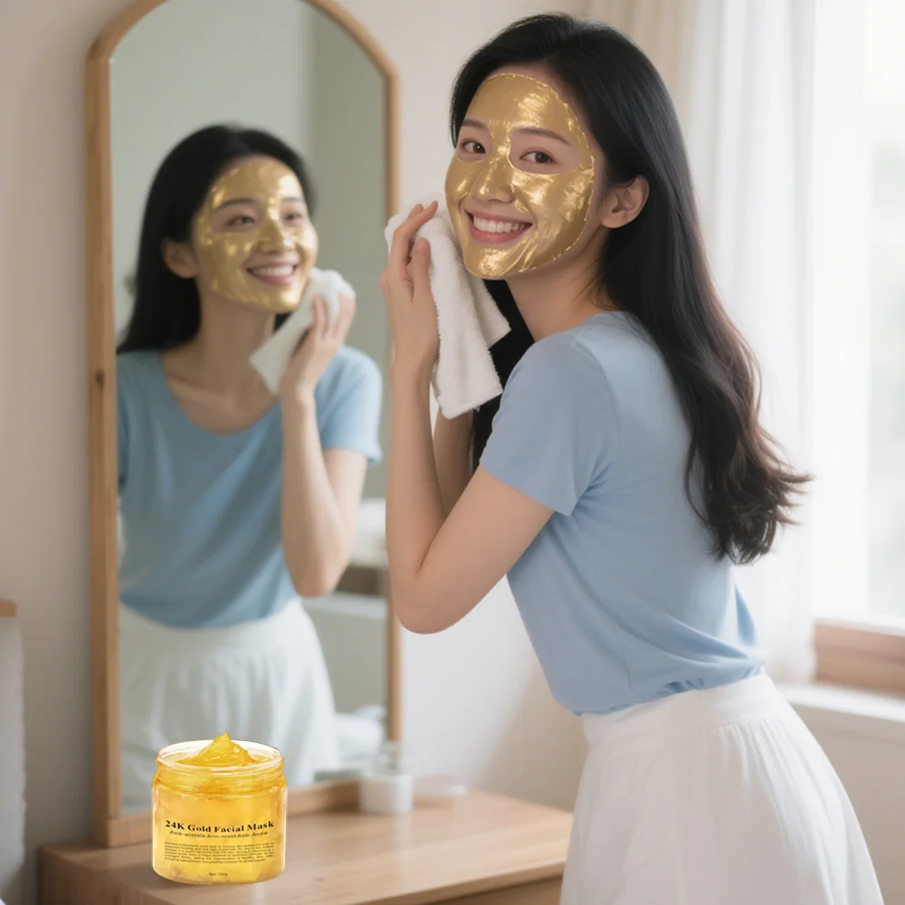 

Golden collagen repair sleep mask moisturizing pore shrinking cream smear mask Skin care beauty products skin care products