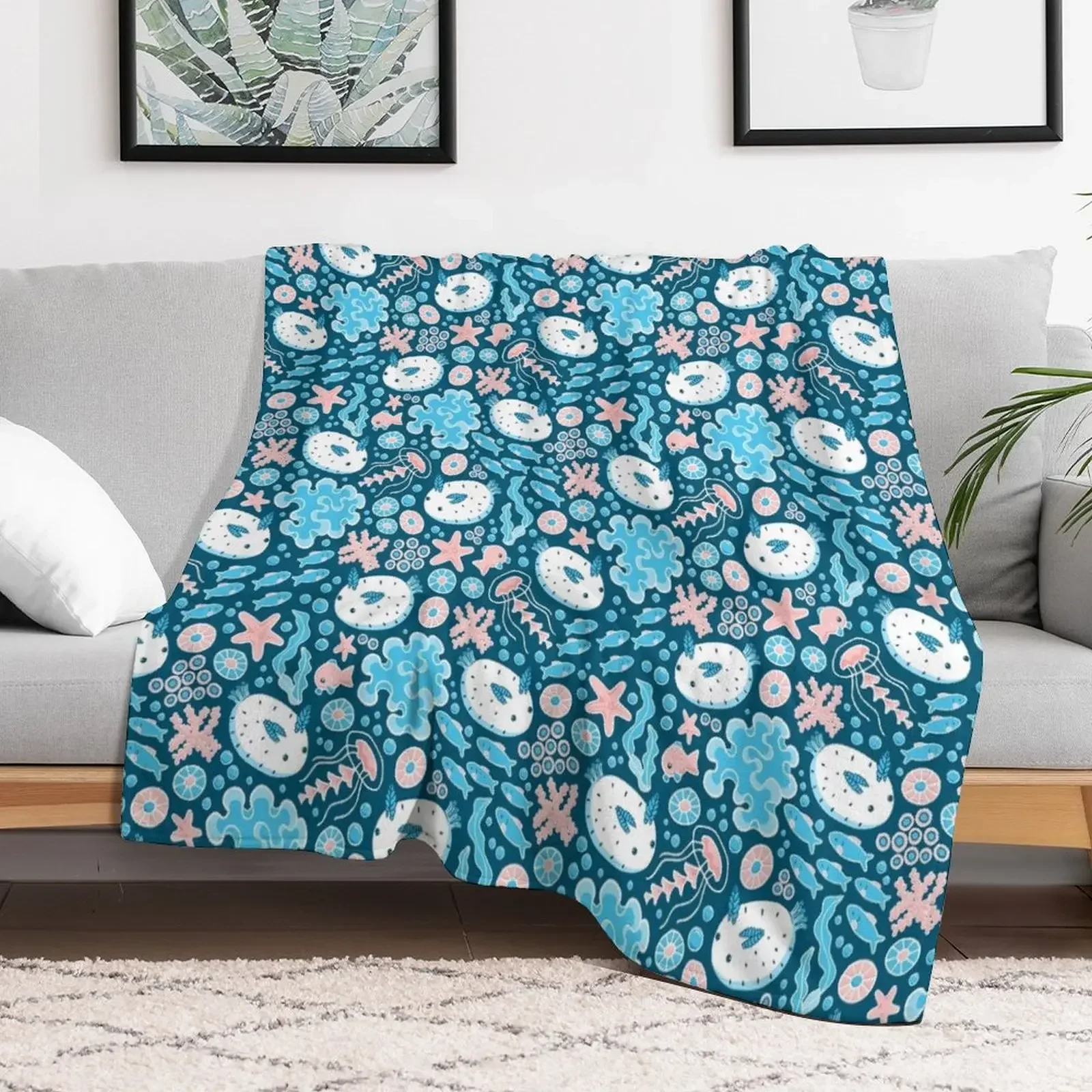 

Sea Bunnies Throw Blanket valentine gift ideas Sofa Flannel Blankets