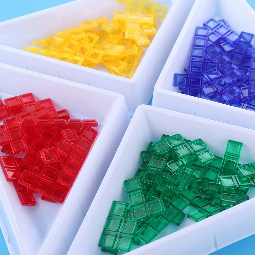 Juego de mesa Blokus de plástico, educación temprana Montessori, juego de cuadrados de colores, rompecabezas portátil multiusos, tablero de estrategia para niños
