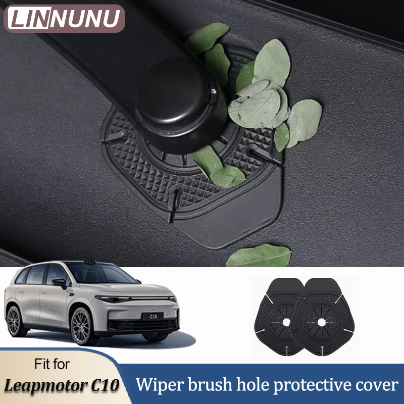 Linnunu Fit for Leapmotor C10 Car Decoration Supplies Wiper Base Protective Pad Modified Decorative Wiper Hole Protective Cover Wiper Dust Cover Silicone Material Protective Cover Car Accessories