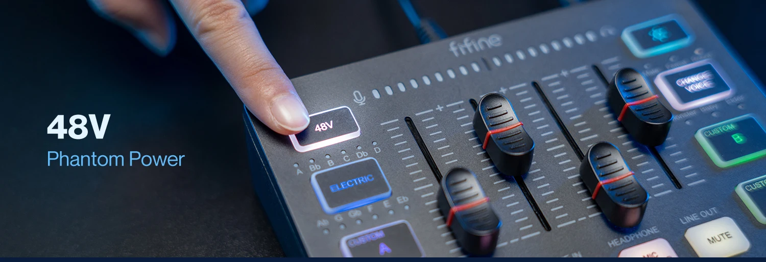 Fifine Usb-Gaming-Mixer Mit Xlr-Mikrofon-Schnittstelle, 48 V Phantomspeisung, Rgb, Soundkarte Für Podcasting, Streaming, Ampligame Sc3 Se0Aea3761E89479Bbc4D9Bd6Ae97A62D1