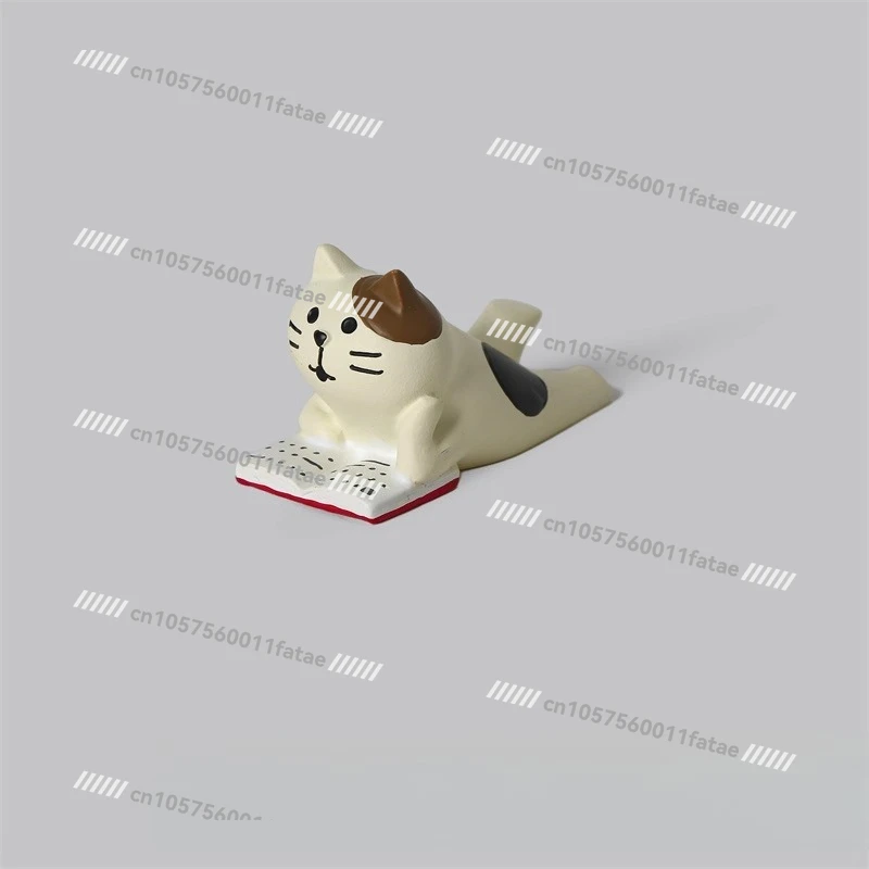 

Reading cat lying on its side ornament cute groceries healing resin handicrafts kitten car decoration car