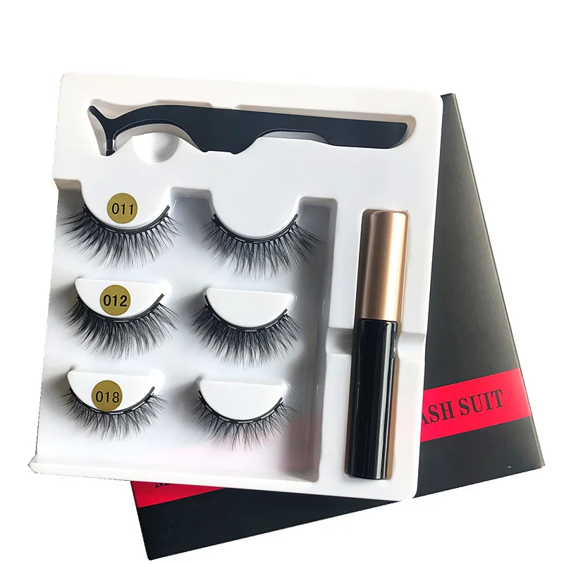 3D Mink Magnetic Eyelashes with Magnetic Eyeliner - Handmade Lasting Short False Lashes for Effortless Makeup