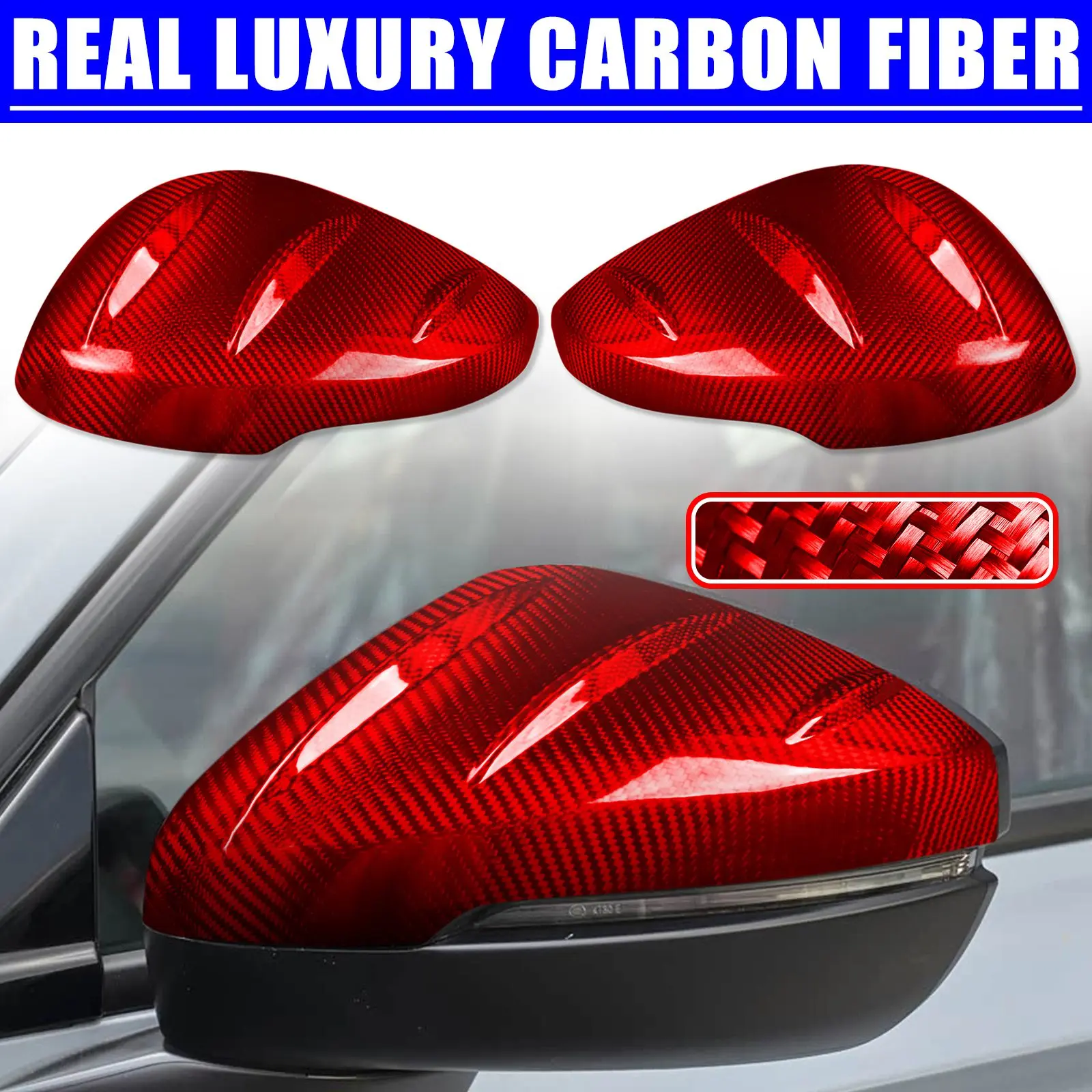 Real Carbon Fiber Car Side Mirror Cap Add-on Covers For Honda Civic Type-R FL5 2022-2025 view 4