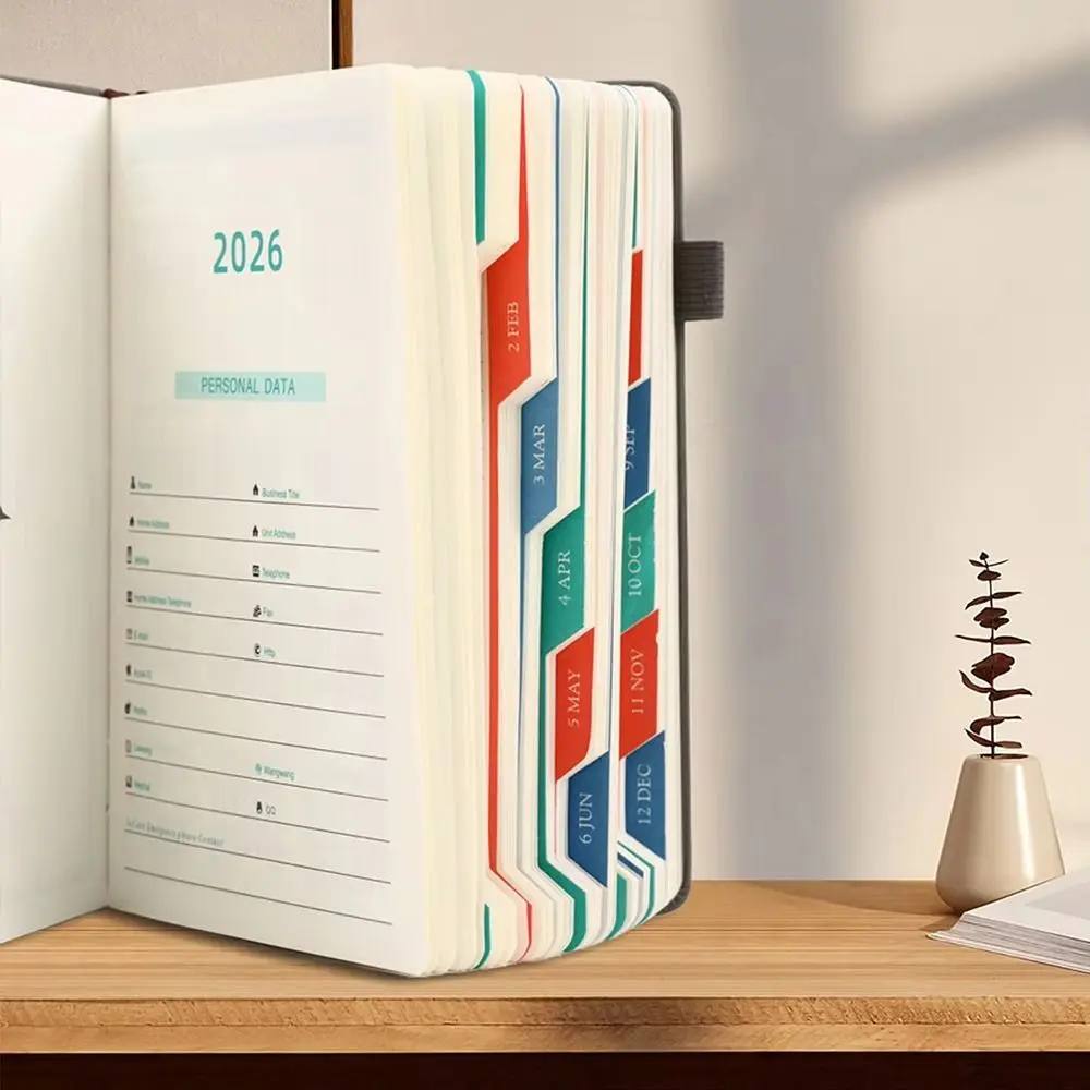 الإنجليزية 2026 جدول مخطط المفكرة 12 شهرا مقاومة للاهتراء A5 جدول التخطيط دفتر كفاءة بسيطة قائمة المهام دفتر