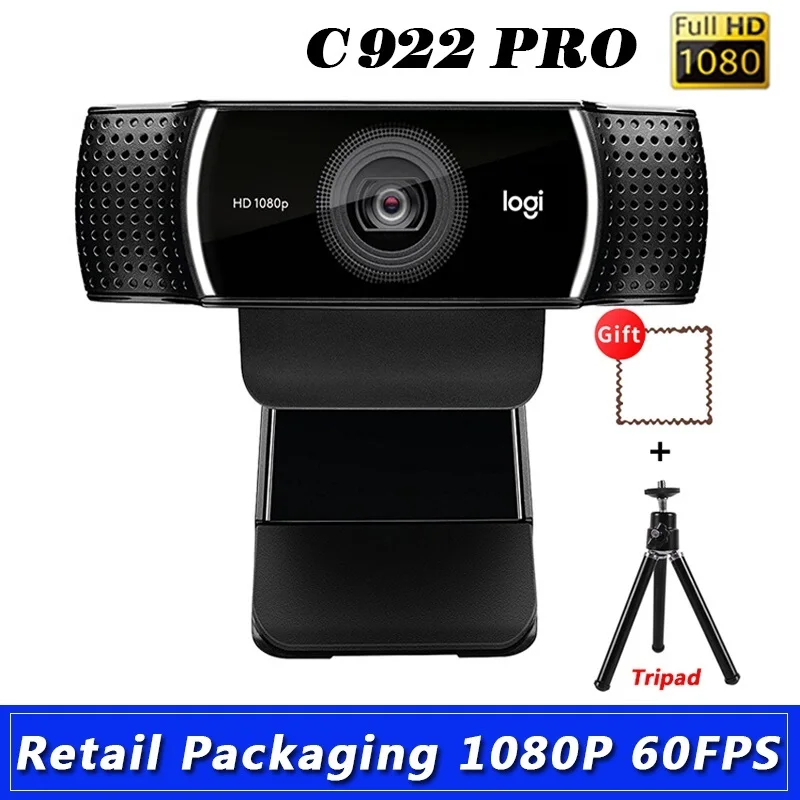 

New Webcam C922 Pro HD 1080P Autofocus Built-in Microphone Stream HD Anchor Camera With Tripod