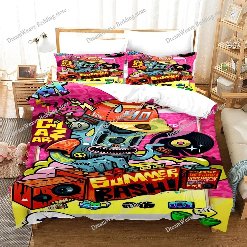 Hip-Hop Graffiti Bedding Set Duvet Cover 3d Bedding Fashion Design Decoration King Duvet Cover Set Double Bed Set Bedding Sets74 2