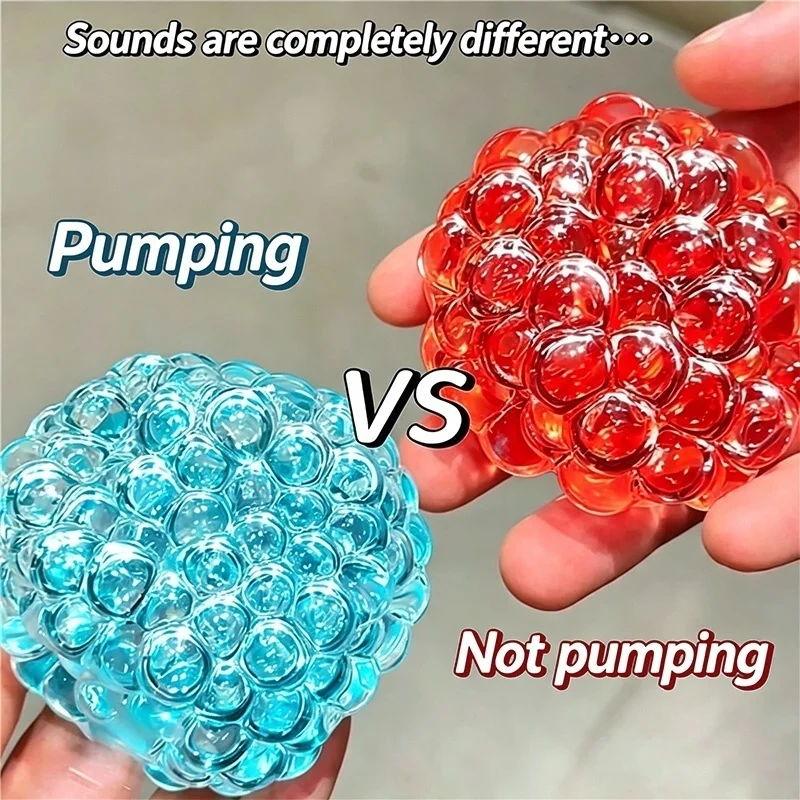 Coloful Beaded Noisy Crunchy Ball Stress Relief Squishy Squeeze Toy For Autism Anxiety Sensory Calming Office Decompression ASMR