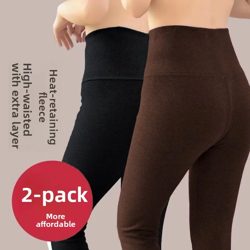 High Waist Thermal Tight Pants Women's Autumn Winter Spring Fleece Lined Base Layer Pants plus Size Heating Compression Trousers
