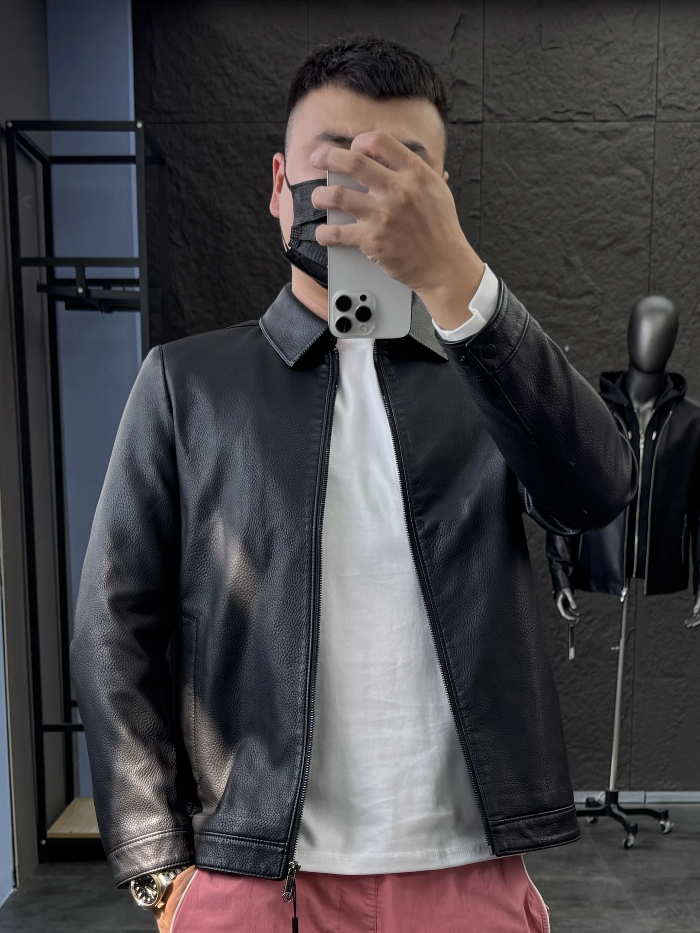 

Svip Sli Casual Leather Jaet Men's Commuter Busin PU Leather Coat Spring Autumn Flip Collar Faionable Urban Youth