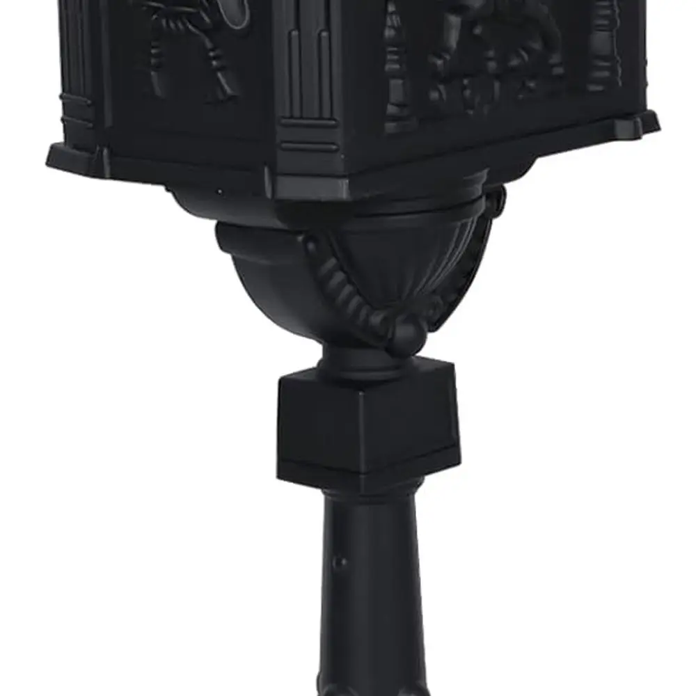 

Почтовый ящик, сверхмощный литой алюминиевый почтовый ящик, почтовый ящик с 2 ключами для украшения двора виллы - черный