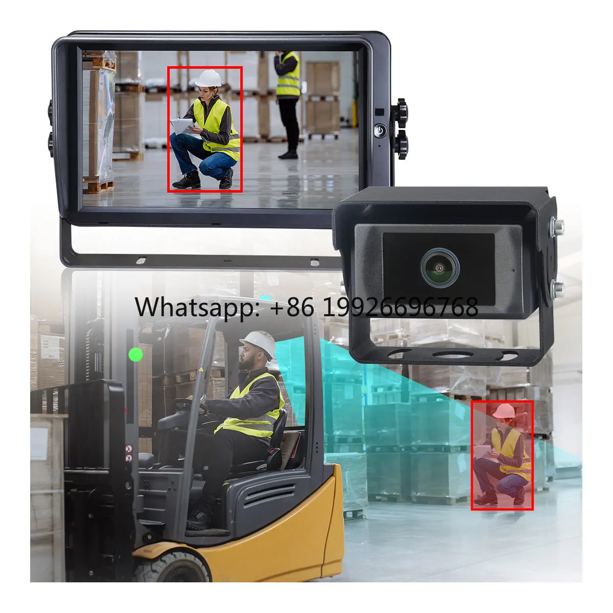 

1080P Smart AI Blind Spot Detection Rear View Reversing Camera System with Alarm for Bus Truck Forklift