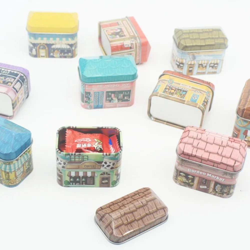 1/2/3pcs Mini Tin Metal Box Empty Jewelry Candy Storage Box Tinplate Dream House Container Small Storage Box Kids Gift