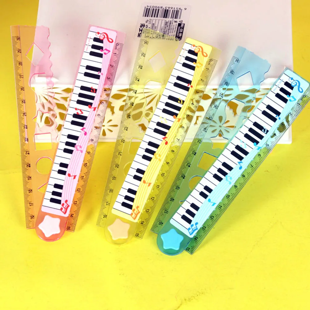 

10 Pcs Piano Ruler Adorable Student Kids Accessory Daily Use Children Multi-function Drawing Rulers Writing Instrument Straight