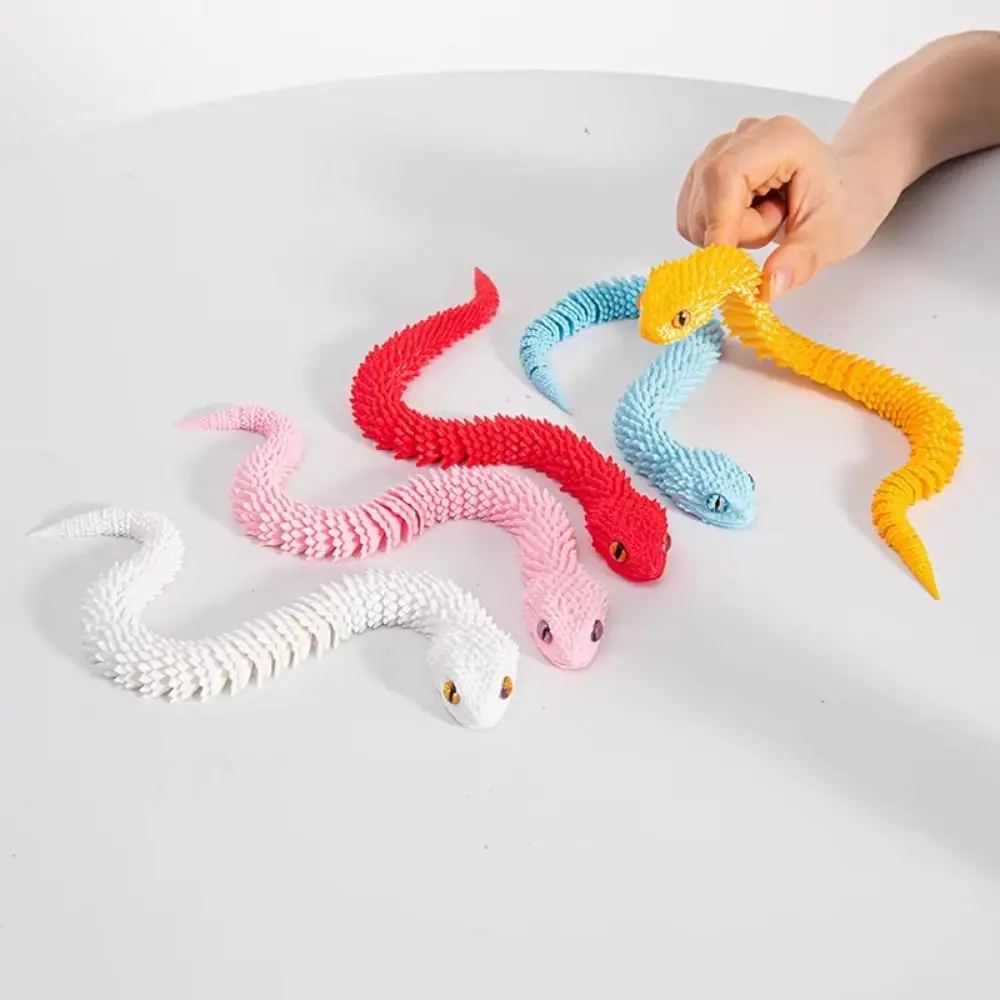 Realistic 3D Printed Snake Multicolor Rotatable Snake Ornament Handmade Simulation Animal Simulation Model Christmas