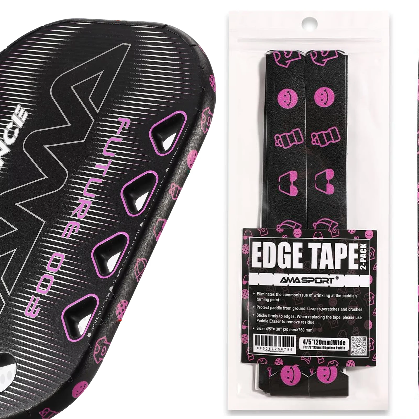 AMASPORT Pickleball مجداف حماية الشريط 20/23/26 مللي متر مجداف رئيس واقي للحواف مضرب حافة حماية الشريط لجميع حواف سمك