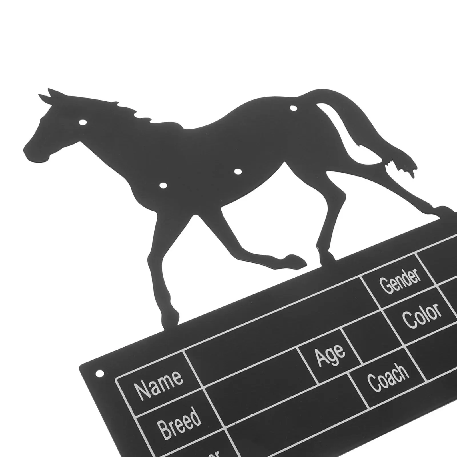 Horse Stable Nameplate Black Iron Stall Door Plate Weather Resistant Barn Identification Sign Metal Plaque for Horse Owners