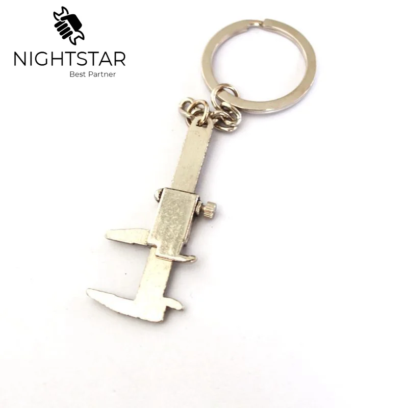 Metal Movable Vernier Caliper Ruler Key Chain Model Keychain Keyring Keyfob Tool Color/ Sliver Gold