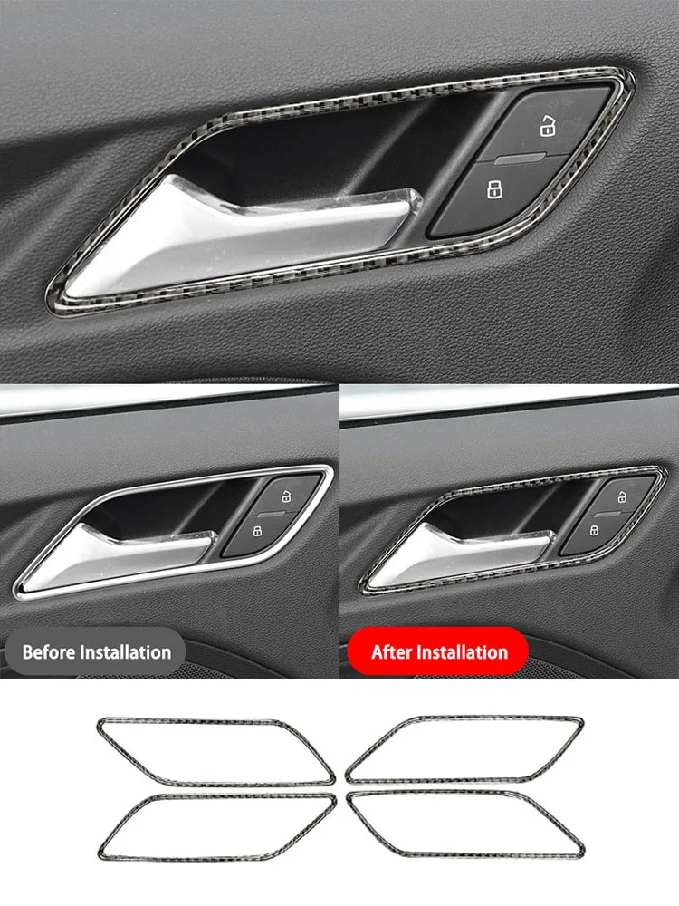 For Audi A3 (8V) 2012-2020 YEAR Premium Carbon Fiber Car Inner Door Handle Frame Sticker Personalized Interior Auto Accessories
