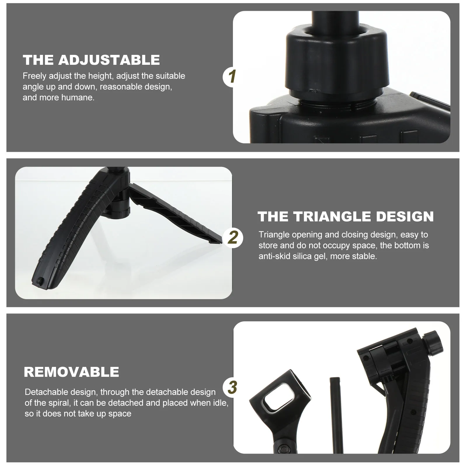 

Detachable Telescopic Microphone Stand for Desk Adjustable Angle Stable Silicone Base Mic Bracket Mount Holder for Streaming