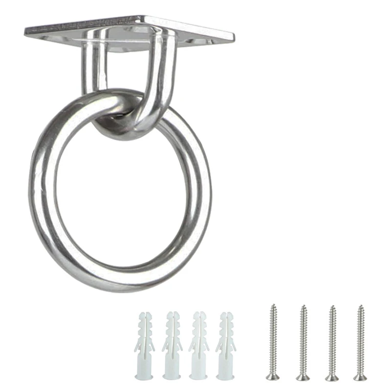 Stainless Steel Square Door Buckle Boat Buckle Sunshade Sail Fixing Accessory Safety Ring Plate Base for Marine And Outdoor Use