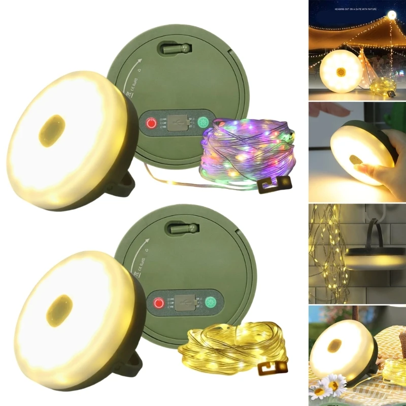 

L9BE Waterproof Rechargeable Camping Lights Outdoor Atmospheres Light Portable Rollable Camping Lamp LED Light String
