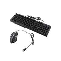T-WOLF 104 Keys Keyboard Mouse Set 4-piece Gaming Combo 4-color Breathing Light Mouse 3.5mm Gaming Headset Anti-slip Mouse Pad