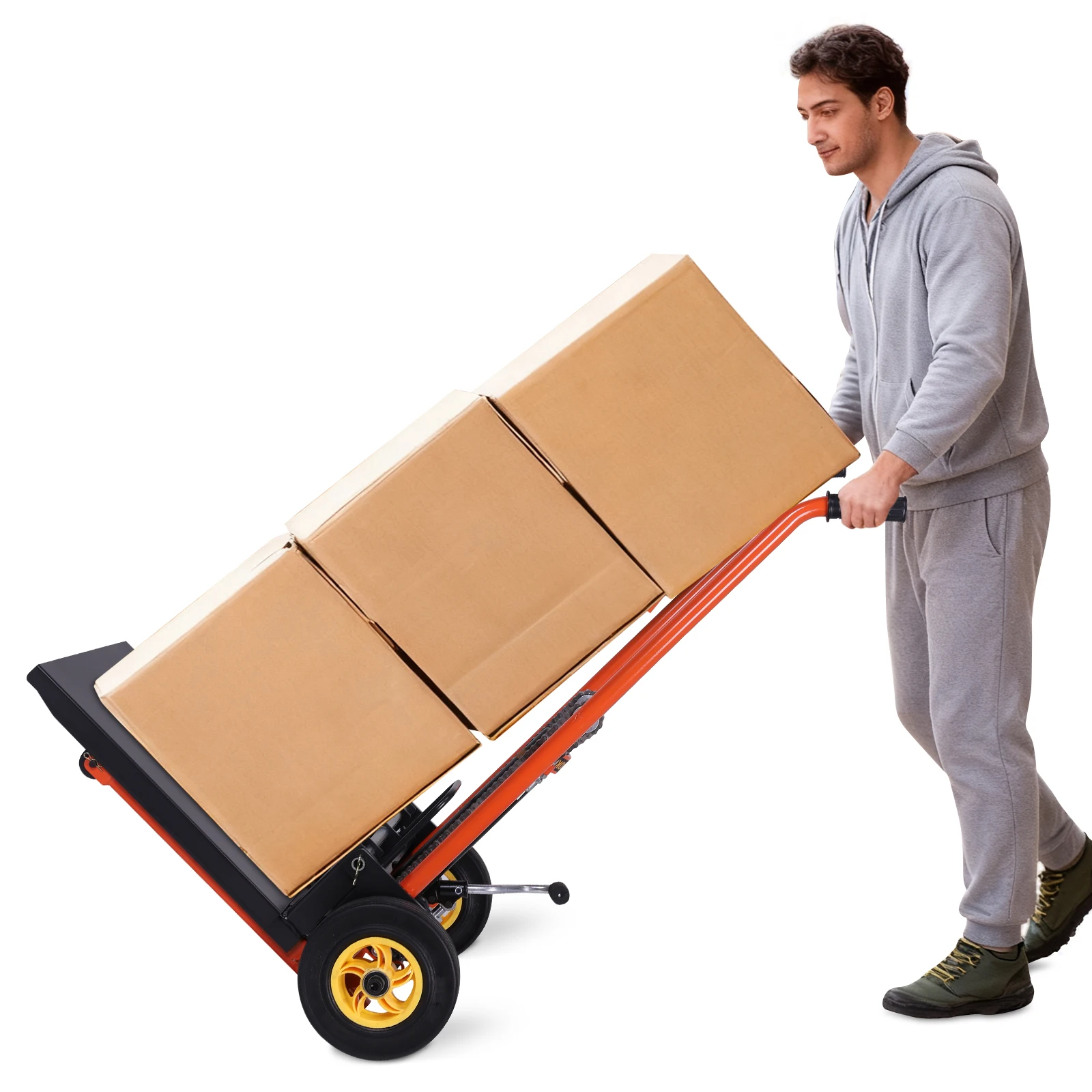 Ręczny wózek widłowy do palet z regulowanymi widłami, wózek do transporatu palet, do budownictwa, magazynowania i projektów DIY.