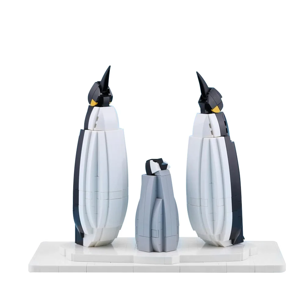 

Gobricks MOC Penguins Family Building Blocks Model Creativity Animal Antarctic Penguins Bricks diy Assembled Toy Children Gift