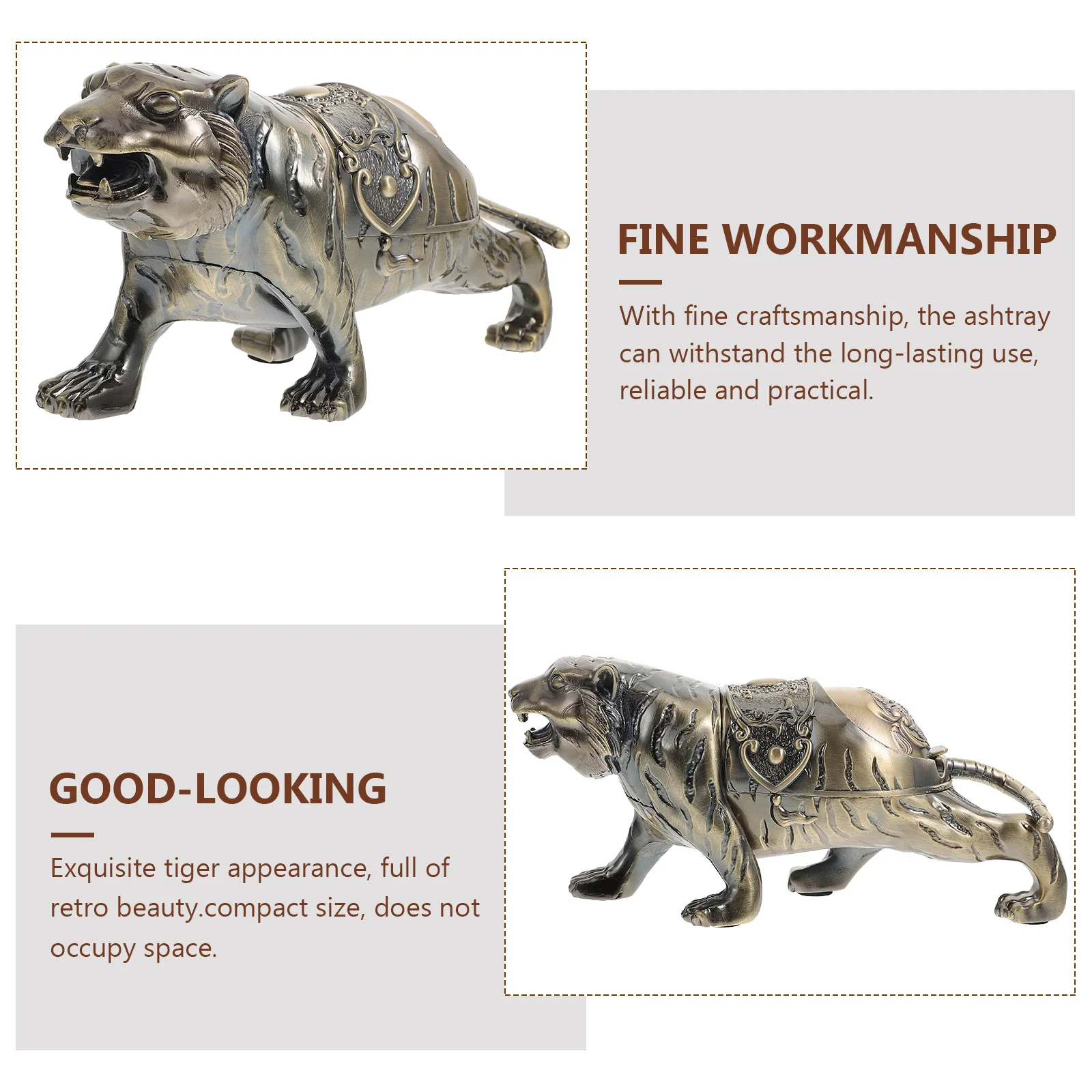 

Tiger Shaped Lidded Desktop Ashtray For Home Use Creative Cigarette Butt Holder Unique Animal Modeling Container Indoor Ashtray